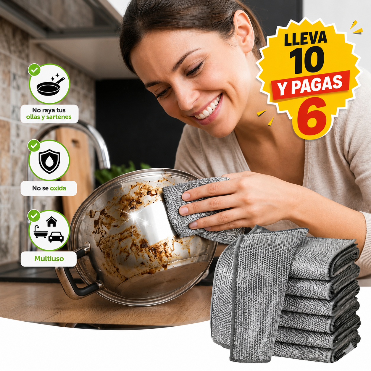 Paños Metálicos Multiuso de Limpieza SteelClean